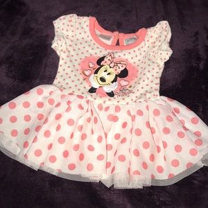White and Pink Minnie Mouse onesie